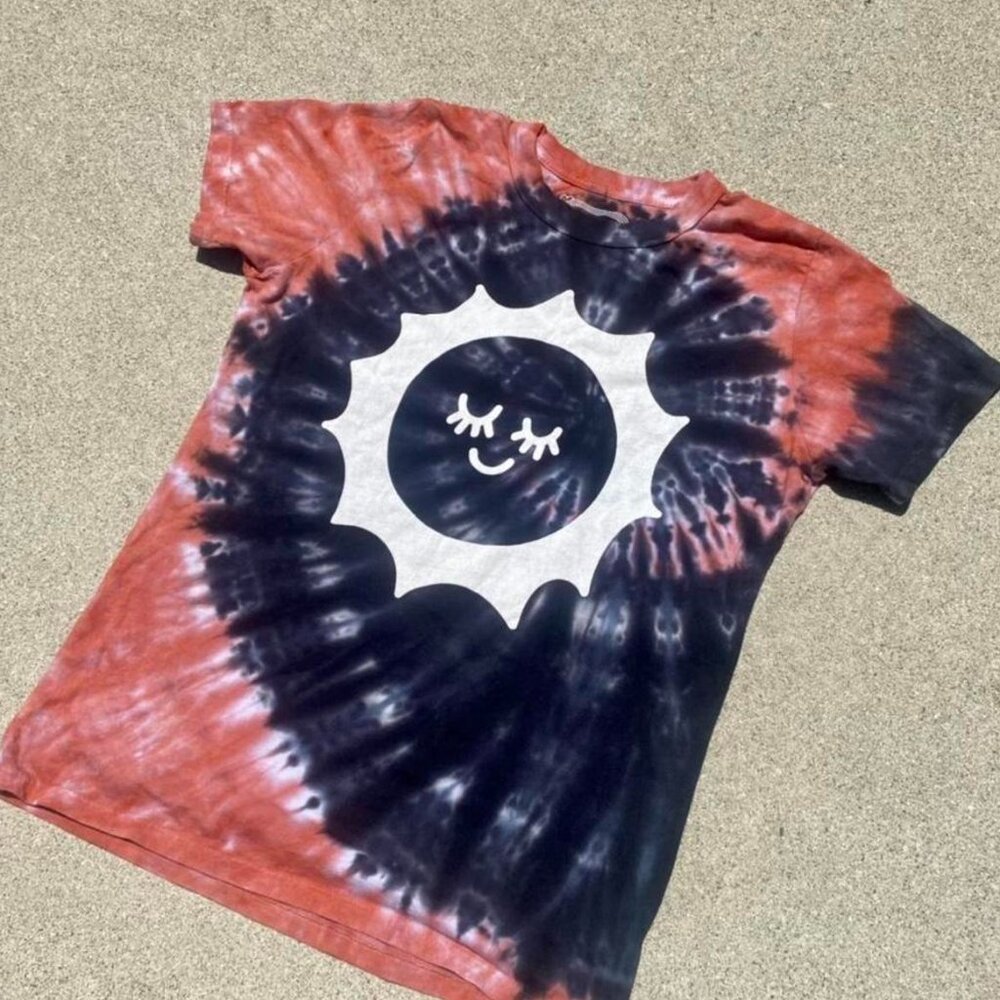 SOLD // Big Bud Press Tie Dye Sun Logo Tee size XS